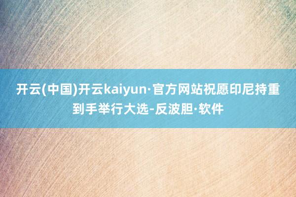 开云(中国)开云kaiyun·官方网站祝愿印尼持重到手举行大选-反波胆·软件