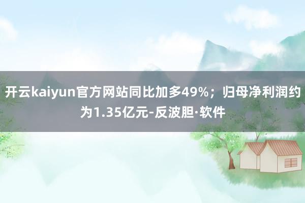 开云kaiyun官方网站同比加多49%；归母净利润约为1.35亿元-反波胆·软件