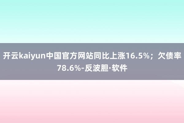 开云kaiyun中国官方网站同比上涨16.5%；欠债率78.6%-反波胆·软件