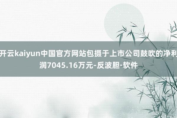 开云kaiyun中国官方网站包摄于上市公司鼓吹的净利润7045.16万元-反波胆·软件