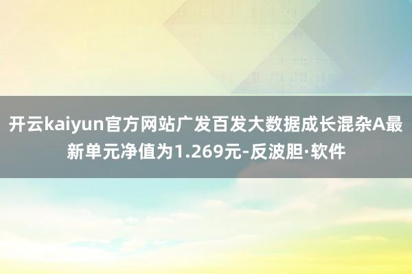 开云kaiyun官方网站广发百发大数据成长混杂A最新单元净值为1.269元-反波胆·软件