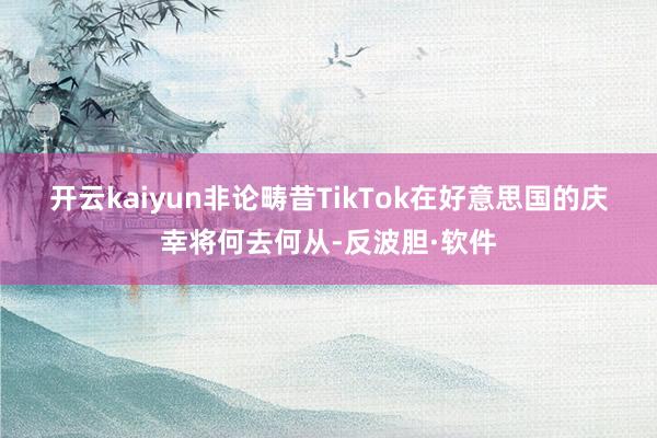 开云kaiyun　　非论畴昔TikTok在好意思国的庆幸将何去何从-反波胆·软件