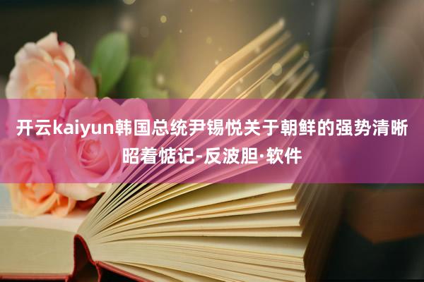 开云kaiyun韩国总统尹锡悦关于朝鲜的强势清晰昭着惦记-反波胆·软件